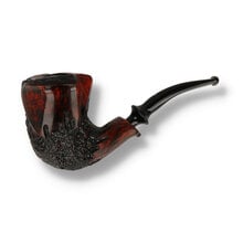 Erik Nørding Freehand Rustic 177 briar pipe with plateau rim and rusticated lower bowl
