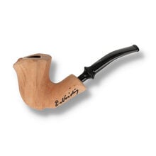 Erik Nørding Signature Smooth Natural 179 freehand briar pipe with plateau rim and black acrylic stem