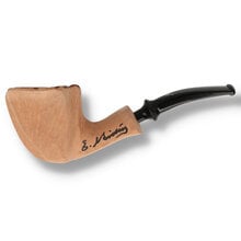 Erik Nørding Signature Smooth Natural 180 freehand briar pipe with plateau rim and black acrylic stem