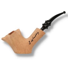 Erik Nørding Signature Smooth Natural 181 freehand briar pipe with flared bowl and plateau rim