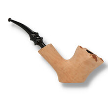 Handmade Danish freehand briar pipe by Erik Nørding in a natural smooth finish