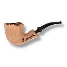 Erik Nording Signature Smooth Natural Briar Pipe 184 with plateau rim and black acrylic freehand stem