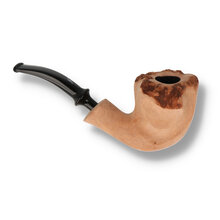Handmade Erik Nording freehand pipe featuring a tall natural briar bowl with rustic plateau top
