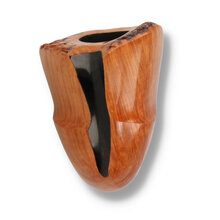 Erik Nording Fantasy briar pipe with sculpted black carvings, red contrast finish and curved acrylic mouthpiece