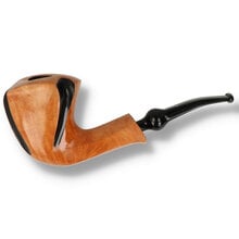 Erik Nørding Briar Line Freehand Pipe 203 with polished natural briar finish and black accent panels