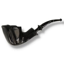 Erik Nørding Ebony Briar Line Freehand Pipe 702 with polished black finish and sculpted bowl