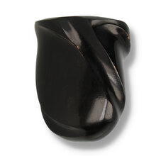 Erik Nørding Ebony Briar Line 703 featuring sweeping carved contours and black acrylic stem with white accents