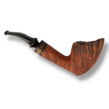 Side view of Nørding Freehand Special Extra No.3 showing tall freehand bowl and decorative briar accent ring.