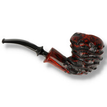 Side profile of Nørding Abstract Pipe 707 showing layered sculptural bowl design and contrast stain finish.