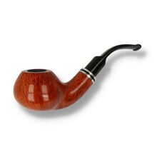 Nørding Royal Flush Hold 'Em Joker Pipe 708 with polished chestnut briar bowl and black bent acrylic stem.