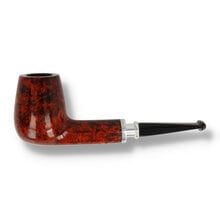 Erik Nording Valhalla 502 smooth Billiard briar pipe with aluminium spigot mount and black acrylic stem.