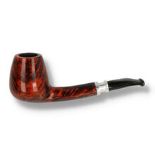 Erik Nording Valhalla 500 Series Smooth Spigot Bent Billiard Pipe 504 with polished briar finish and black acrylic stem.