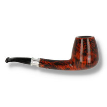 Erik Nording Valhalla 500 Series Smooth Spigot Bent Billiard Pipe 504 with polished briar finish and black acrylic stem.