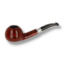 Erik Nording Valhalla 500 Series Smooth Spigot Bent Apple Pipe 505 with polished briar bowl and black acrylic stem.