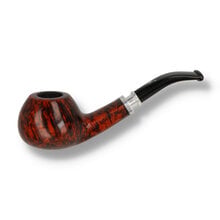 Erik Nording Valhalla 500 Series Smooth Spigot Bent Apple Pipe 506 with polished briar finish and black acrylic stem.