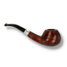 Side view of the Erik Nording Valhalla 500 Smooth Bent Apple pipe showing rounded bowl and aluminium spigot mount.