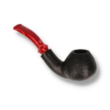 Reverse view of the Erik Nording Hunting Pipe 2023 Black Swan highlighting the rounded bent apple bowl and textured sandblasted briar.