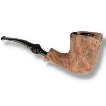 Reverse view of the Erik Nørding Signature Black Grain Freehand Briar Pipe No. 197 highlighting the sculpted shank, tall bowl and natural grain.