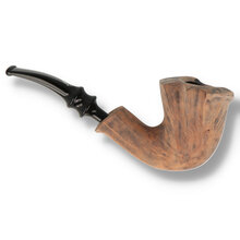Reverse view of the Erik Nørding Signature Black Grain Freehand Briar Pipe 198 highlighting its flowing freehand shaping and smooth contrast finish.