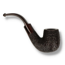 Reverse view of the Northern Briars Rox Cut Regal Bent Billiard highlighting the Rox Cut rustication and elegant bent Cumberland stem.
