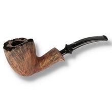 Rear view of the Erik Nørding Signature Black Grain Freehand Briar Pipe 199 showing the smooth natural finish and flowing vertical grain.
