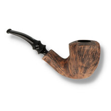 Reverse profile of the Erik Nørding Signature Black Grain Freehand Pipe 200 highlighting sweeping flame grain and elegant freehand shaping.