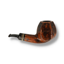 Reverse side view of the Erik Nørding Hunting Pipe 2019 White Rhino highlighting the polished briar grain, faceted bowl and acrylic mouthpiece.