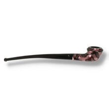 Right-side view of the Sarome Moss SP11-6403 reading pipe highlighting the glossy pink Moss finish and compact Calabash-style bowl.