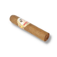 Single Casa Turrent Macarena Short Robusto cigar showing the natural Mexican San Andrés wrapper and decorative Macarena cigar band.