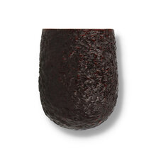 Close-up of the tall Guinness-shaped bowl on the Northern Briars G5 Rox Cut pipe highlighting the deep burgundy rusticated texture.