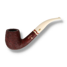 A bent billiard in a rich red stain and irory mouthpiece