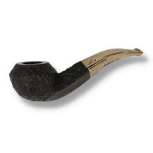 Northern Briars G4 Rhodesian Regal Rox Cut bent briar pipe with polished rim and marbled Cumberland-style stem.