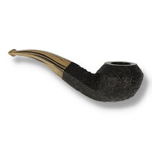 Reverse view of the Northern Briars G4 Rhodesian Regal pipe showing the textured Rox Cut finish and sweeping bent stem.