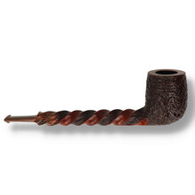 Reverse view of the Northern Briars G3 Straight Helix pipe showing the twisted shank carving and rusticated bowl.