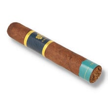 Macanudo Emissary Spain Robusto single loose cigar with blue and gold Emissary band and Spanish Habano wrapper.