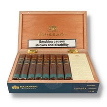 Box of 16 Macanudo Emissary Spain Robusto cigars with Spanish Habano wrappers.