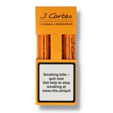 A cardboard sleeve containing 2 tubed J Cortes cigars