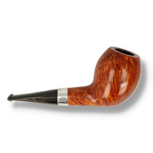Northern Briars G4 Devil's Anse Premier NB-286 smooth briar pipe showing right profile with polished grain and sterling silver mount.