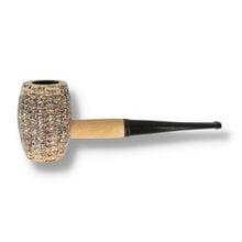 Missouri Meerschaum Country Gentleman Straight corn cob pipe featuring a dark finished cob bowl, natural hardwood shank and black tapered stem.