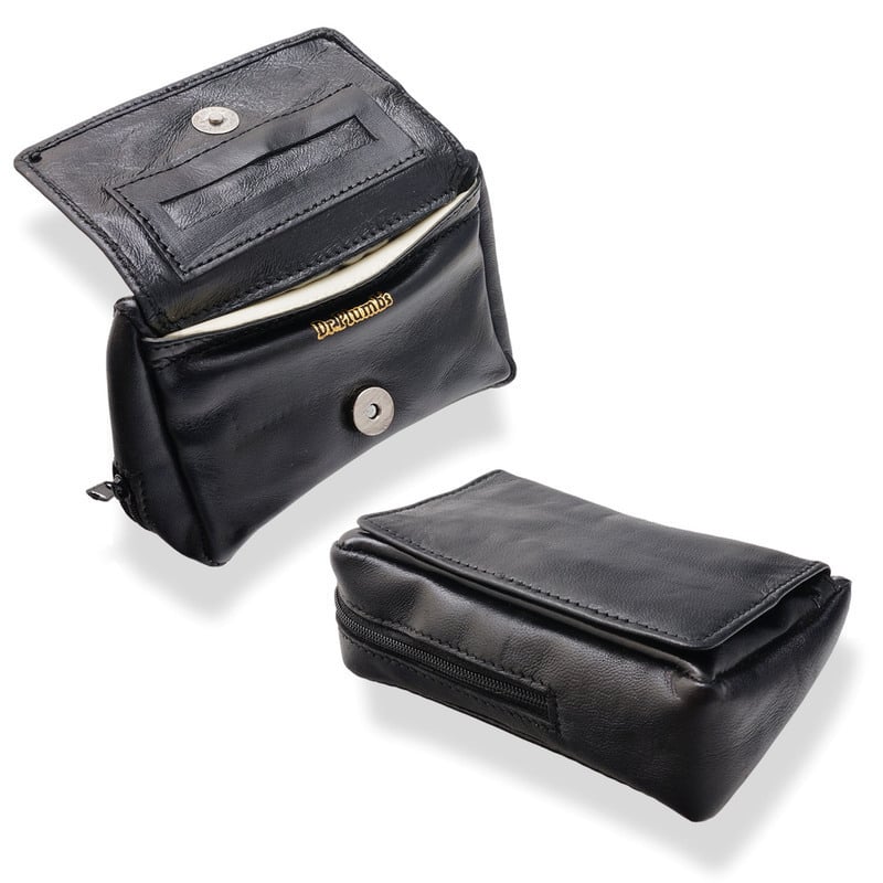 dr plumb tobacco pouch Dr Plumb Black Leather Rolling Tobacco Pouch